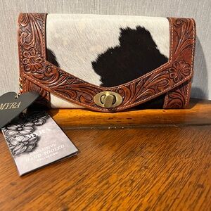 New Leather Cowhide Western Boho Western Myra Wallet